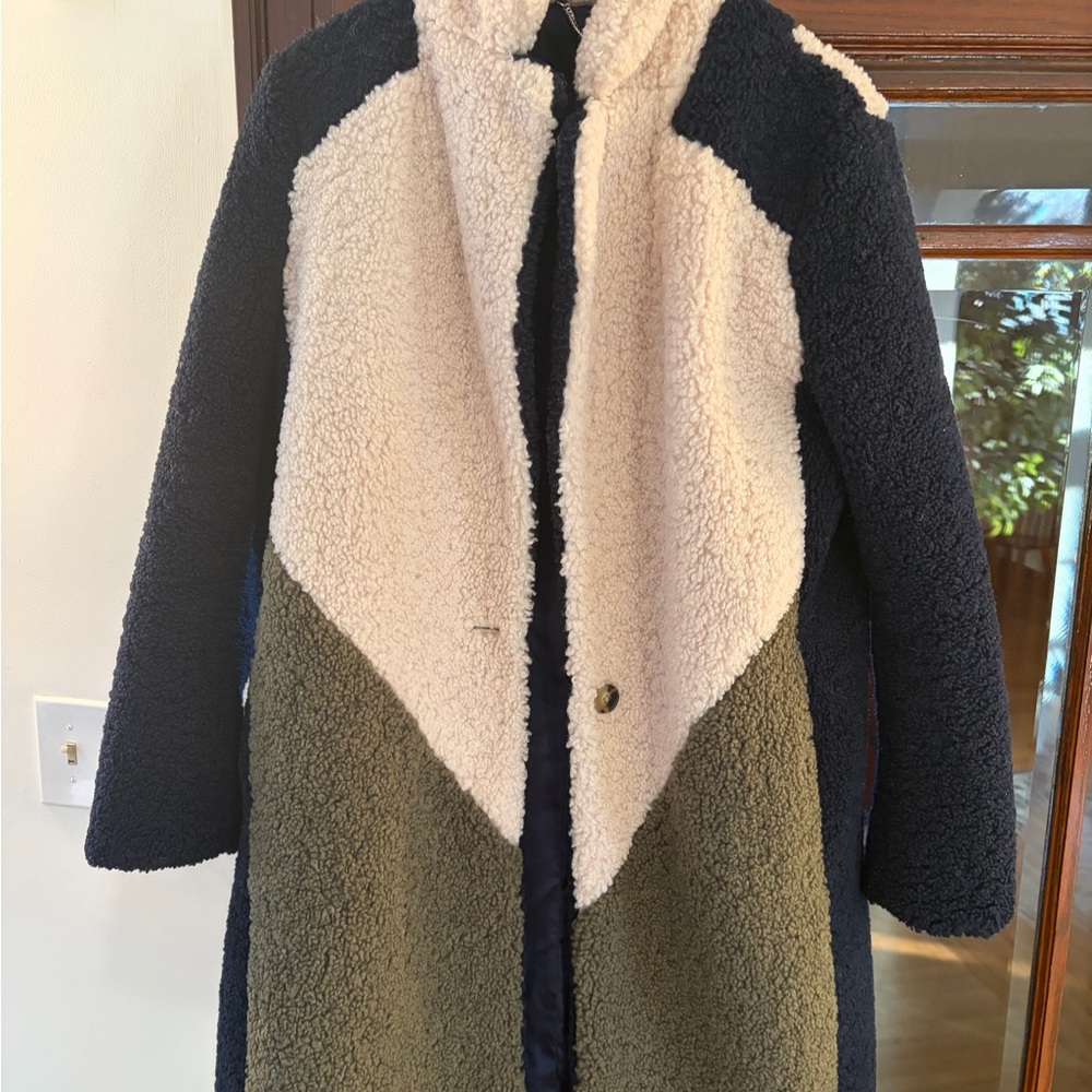 J.Crew Women's Colorblock Sherpa Coat